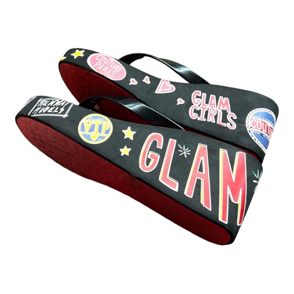 Brighton Mode Sandals Womens sz 7 Platform Wedge Thongs Walking Shoes Red - Picture 4 of 4